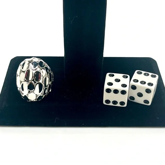 Lia Sophia Silver Tone Dome Ring Size 8 NWT Bold Statement - Picture 7 of 7